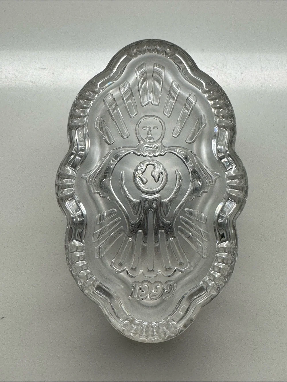 Vintage 1999 Waterford Crystal Angel Musical  Box plays Joy to the world